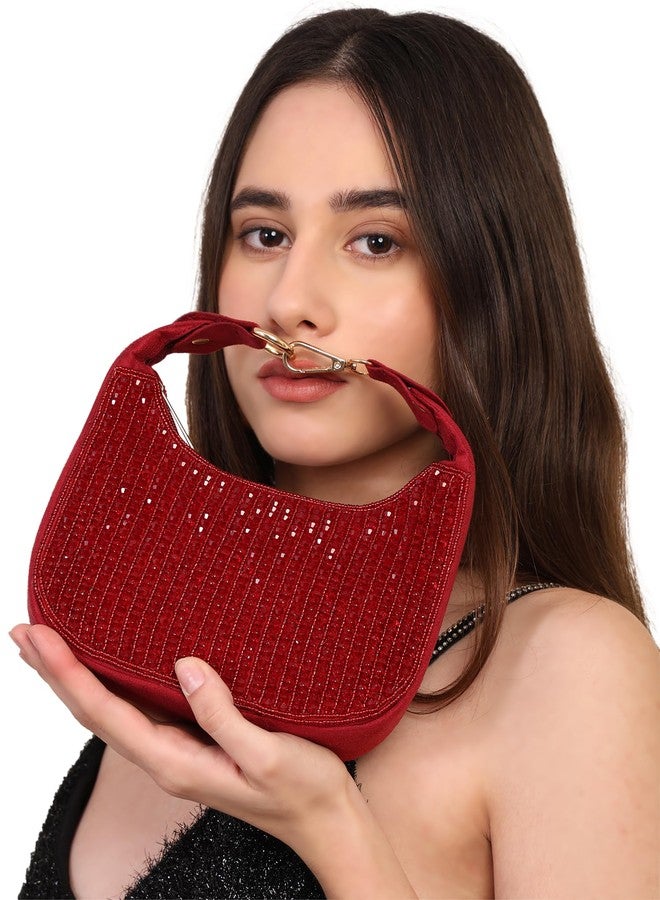 MARKQUES Red Crystal Handheld Embellished Handbag - Image 2